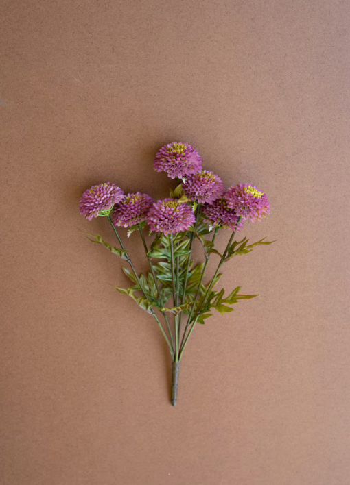 Bundle of 7 Artificial Purple Ball Dahlias
