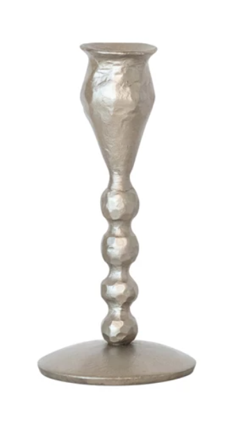 Antique Silver Finish Hand-Forged Cast Iron Ball Taper Holders