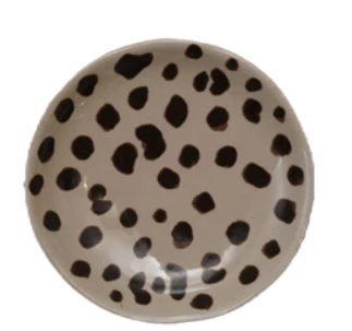 Stoneware Dish with Animal Print Decal