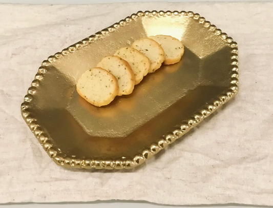 Gold Textured Bead Aluminum Tray