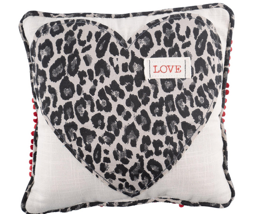 Heart Love Cheetah Pillow