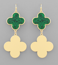 Glitter & Gold Double Clover Earrings