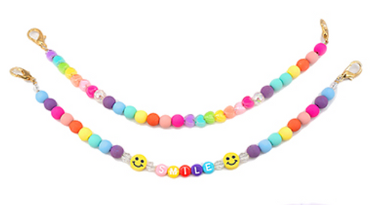 Multi Acrylic Ball Beaded Bag Charm