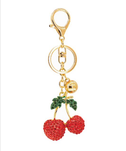 Crystal Cherry Bag Charm/Keychain
