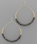 Stone Bead Circle Earrings