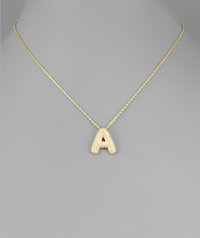 Gold Crystal Initial Necklaces