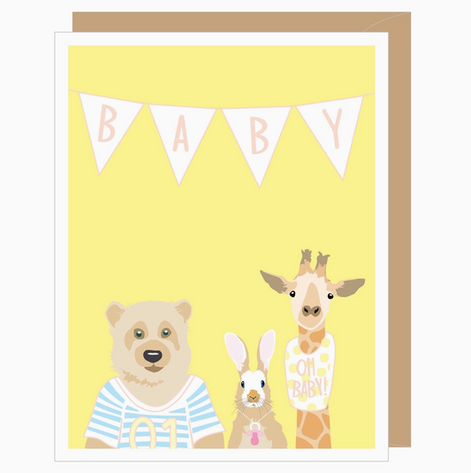 Baby Animals New Baby Greeting Card