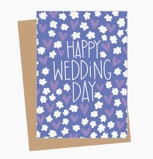 Mini Hearts and Flowers Wedding Card
