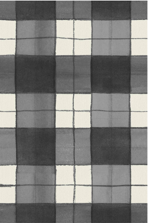 Inky Plaid Floor Flairs - Black