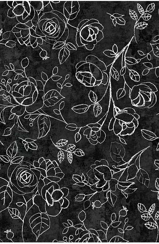 Rose Sketch Floor Flairs - Black