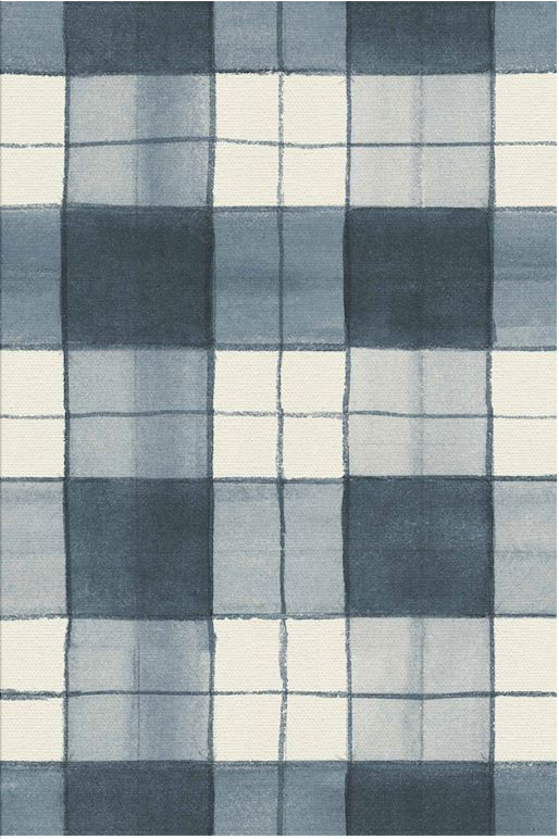 Inky Plaid Floor Flairs - Indigo