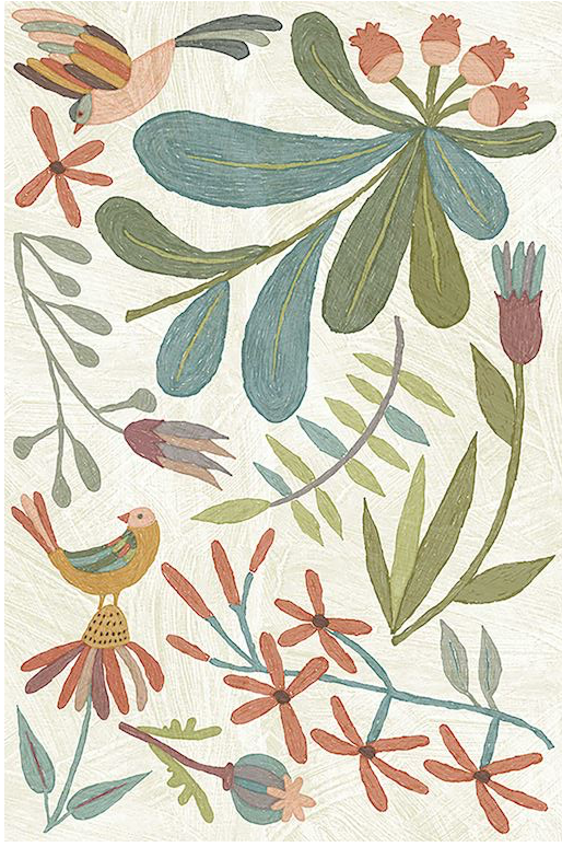Sketchy Folk Floral Floor Flairs - Light
