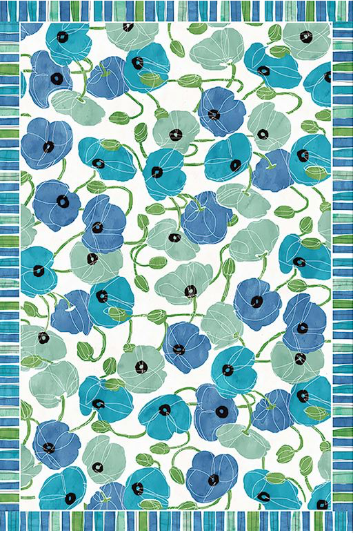 Blue Poppies Floor Flairs