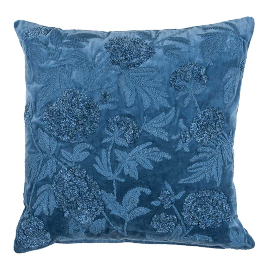Pauline Embroidered Pillow, Blue