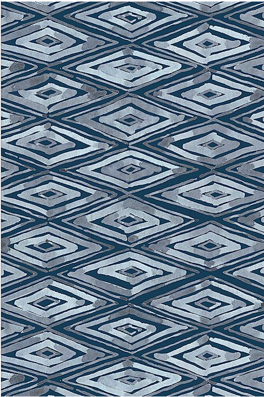Deep Diamonds Floor Flairs - Dark Blue