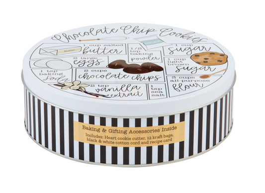 Chocolate Chip Cookie Recipe Tin Box