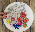 Bright Floral in Blue Vase Bamboo Mat