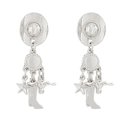Cowboy Theme Charm Drop Earrings