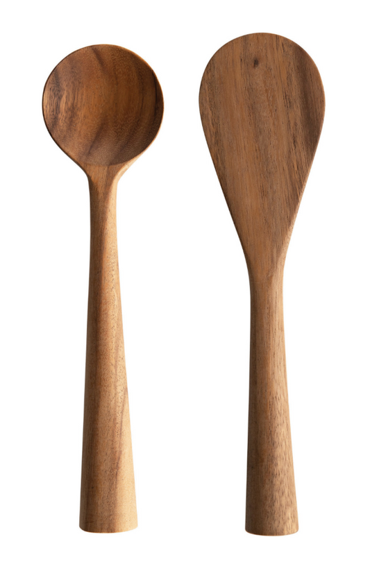 Hand-Carved Acacia Wood Standing Utensils