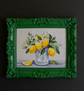 Framed Dark Green Lemons