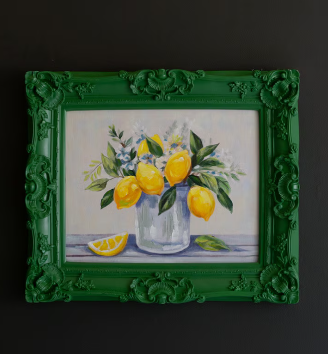 Framed Dark Green Lemons
