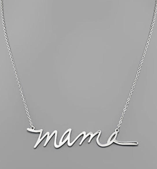 MAMA Cursive Letter Necklace