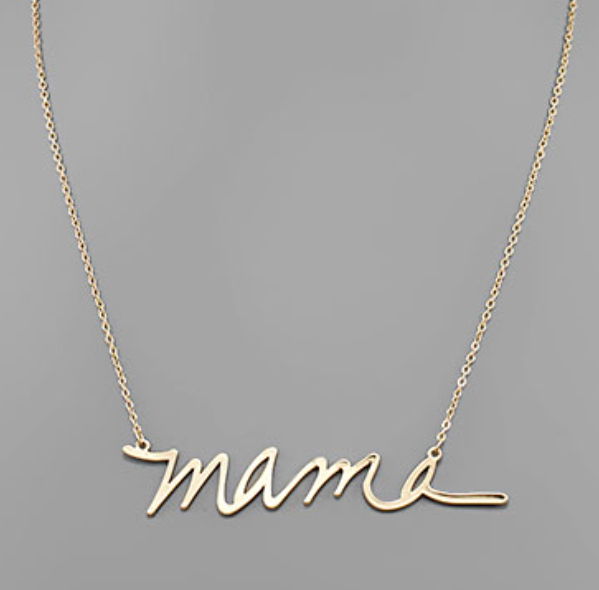 MAMA Cursive Letter Necklace