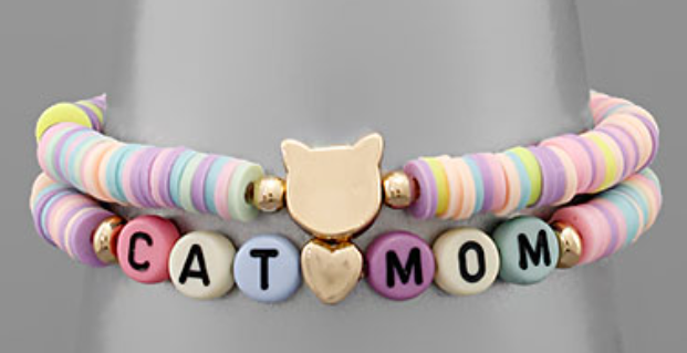 Dog & Cat Mom Rubber Bracelet Sets