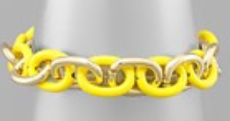 Color & Metal Link Chain Bracelet
