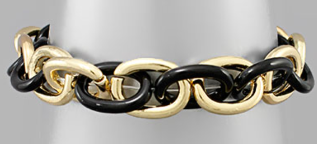 Color & Metal Link Chain Bracelet