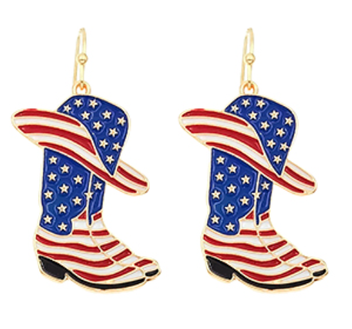 Western Hat Over Boots Earrings