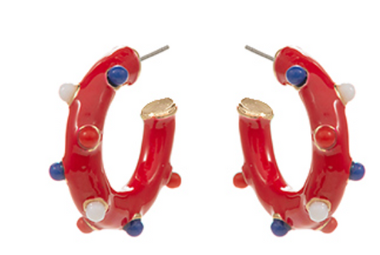 Patriotic Color Enamel Hoops