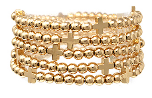 5 Row CCB Ball Cross Bracelet
