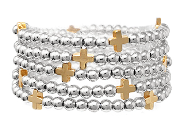 5 Row CCB Ball Cross Bracelet