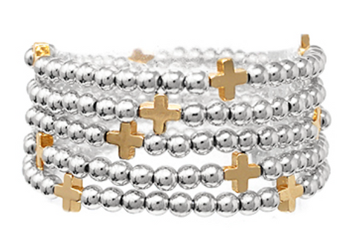 5 Row CCB Ball Cross Bracelet