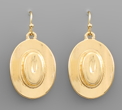 Cowboy Hat Metal Earrings