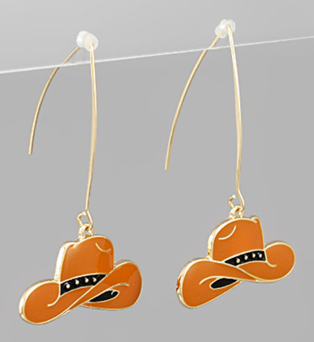 Enamel Cowboy Hat Earrings