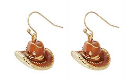 Western Hat Shape 3D Epoxy Earrings