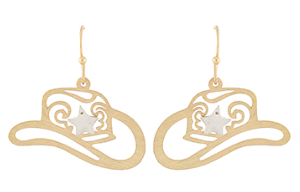 Western Hat Filigree Earrings