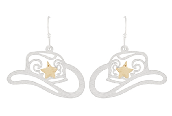 Western Hat Filigree Earrings