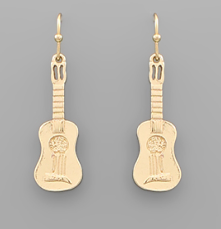 Metal Guitar Earrings