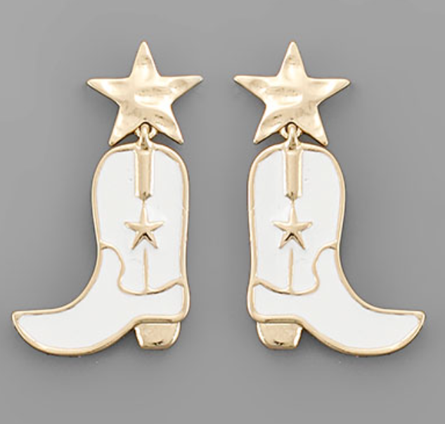 Epoxy Cowboy Boots Earrings