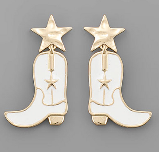 Epoxy Cowboy Boots Earrings