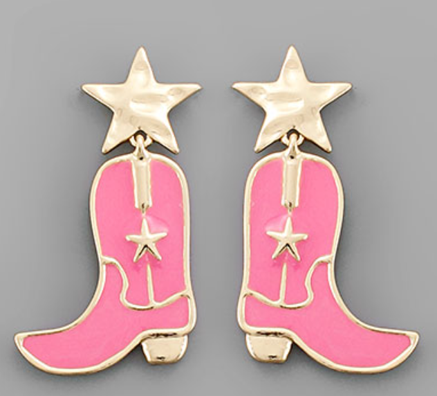 Epoxy Cowboy Boots Earrings