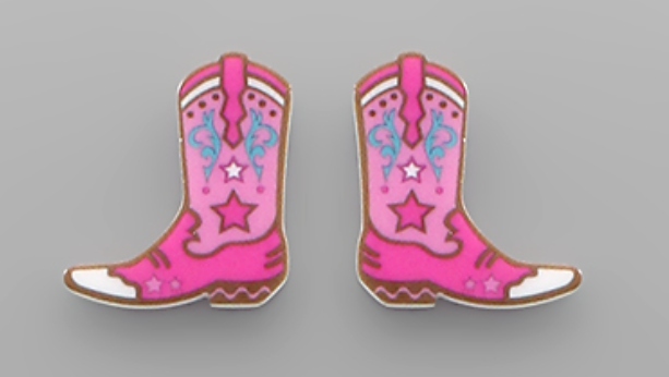 Cowboy Printed Acrylic Earrings