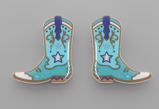Cowboy Printed Acrylic Earrings