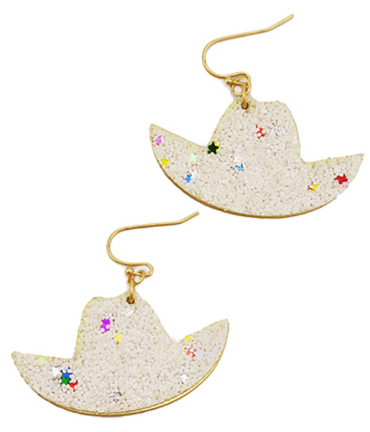 Glitter Cowboy Hat Earrings