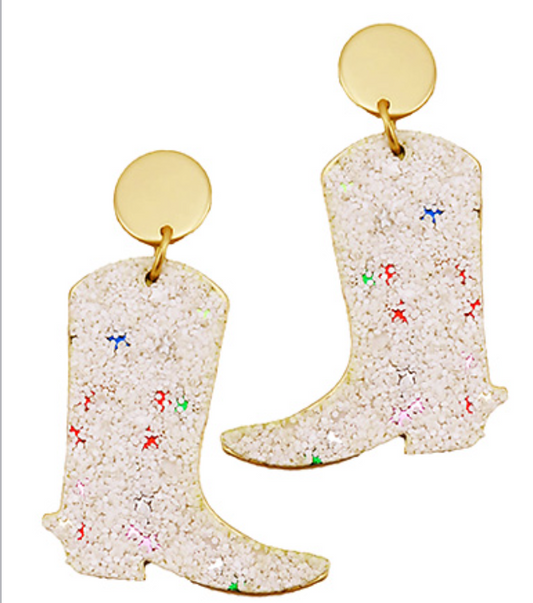 Glitter Cowboy Boots Earrings