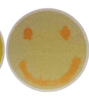 Reusable Cellulose Sponge Cloth with Smiley Face