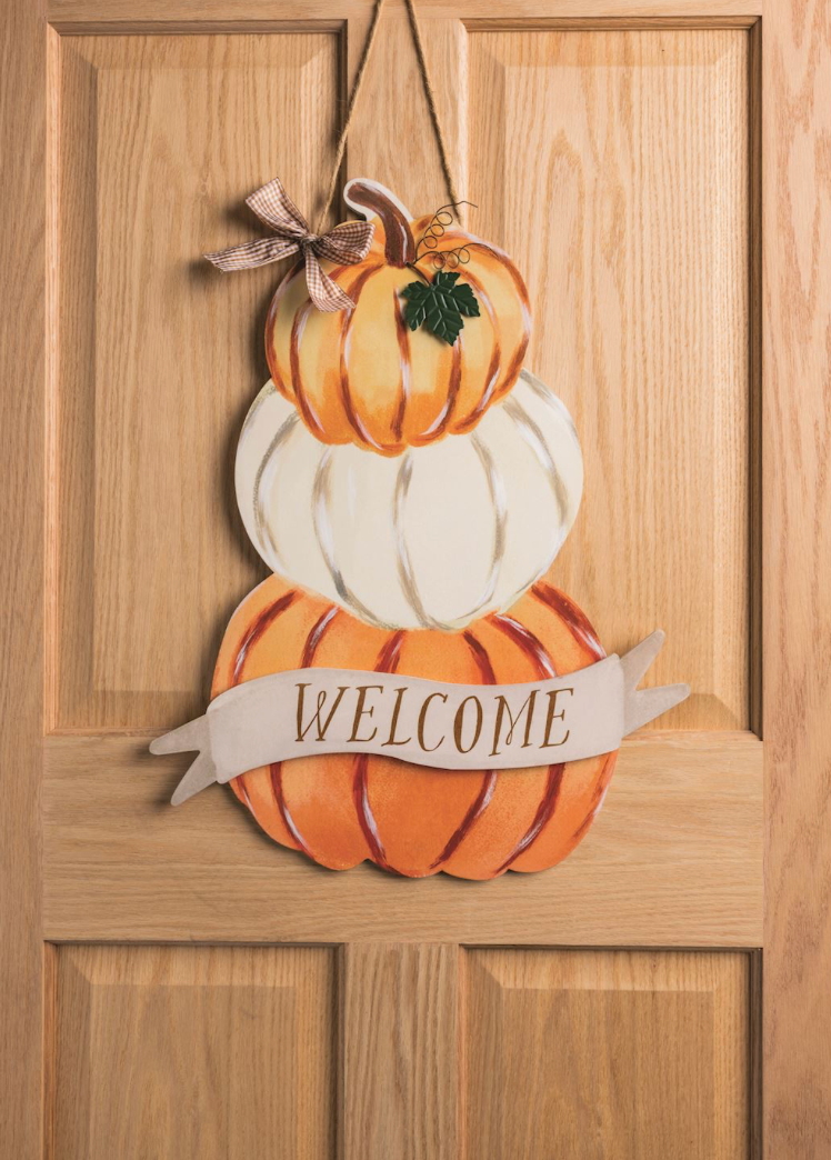 Stacked Pumpkins Door Hanger